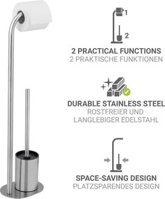 Suport pentru hârtie igienică argintiu mat din oțel inoxidabil Levante – Wenko