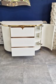 Comoda Bianca alb/auriu L120 cm