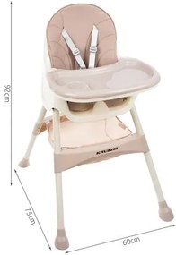 ShopJK SCAUN DE LUAT MASĂ PENTRU COPII 3în1 ROZ