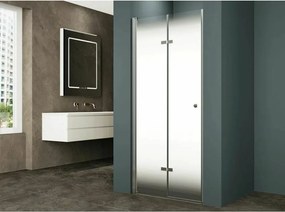 Usa de nisa pliabila Inter Ceramic 100 cm sticla opaca 6 mm profil alb mat