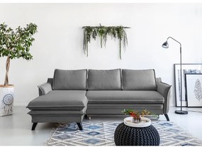 Colțar extensibil cu șezlong pe partea stângă Miuform Charming Charlie, gri închis