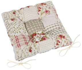 Pernă de scaun pătrată EMA Patchwork bej, 40 x 40 cm