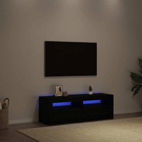 vidaXL Dulap TV cu LED stejar negru 120x35x40 cm lemn prelucrat