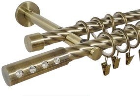 Galerie dubla twist prindere perete picior universal allure 19/19 aur antic (Alege marime: 300 cm)