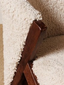 Set fotoliu si taburet, stofa boucle, Shaggy
