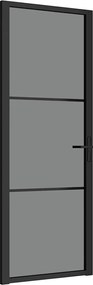 vidaXL Ușă de interior, 76x201,5 cm, negru, sticlă ESG și aluminiu