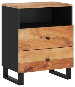 350665 vidaXL Noptieră, 50x33x62 cm, lemn masiv acacia și lemn prelucrat