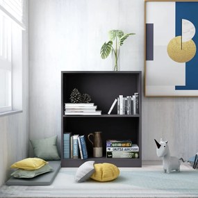 800857 vidaXL Bibliotecă, gri, 60x24x74,5 cm, lemn compozit