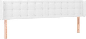 vidaXL Tăblie de pat cu aripioare alb 163x16x78/88 cm piele ecologică