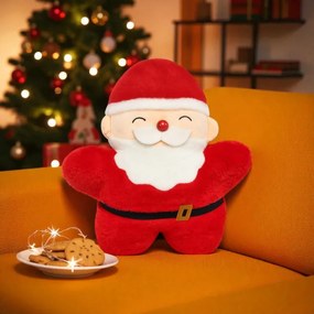 Perna decorativa din catifea SANTA CLAUS, rosie