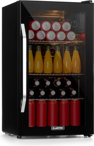Klarstein Beersafe XXL Onyx, frigider, E, 3 grătare metalice, ușă din sticlă, onyx