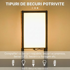 HOMCOM Lampă de Podea cu 3 Rafturi Integrate, Design Modern din MDF, 26x26x160 cm, Lemn Natural | Aosom Romania
