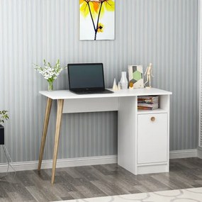 Masă de lucru CANNAS 110x74 cm alb/maro