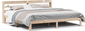 vidaXL Cadru pat cu tăblie 200x200 cm, lemn masiv de pin