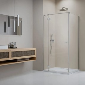 Cabina de dus dreptunghiulara cu usa batanta Radaway Essenza KDJ 110x70 cm finisaj nichel periat-transparent stanga