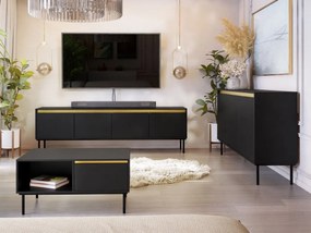 Set mobilier living Gelean I (Negru + auriu) . 1105948