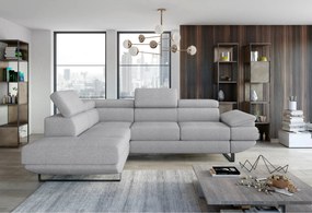 Coltar extensibil GIO, sezlong stanga, stofa clasica galben mustar - A
