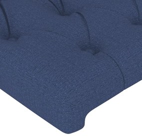 Tablie de pat cu aripioare albastru 163x16x78 88 cm textil 1, Albastru, 163 x 16 x 78 88 cm