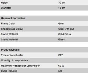 Plafoniera eleganta design LUX Budapest, auriu DL 7-142 gold/411 klar-Schliff OR