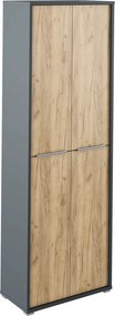 Dulap RIOMA NEW TYPE 05, gri grafit/stejar artisan, PAL melaminat, cu