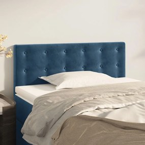 346434 vidaXL Tăblie de pat, albastru închis, 90x5x78/88 cm, catifea