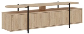 Masă TV în culoare naturală cu aspect de lemn de stejar 160x48 cm Hinoa – Marckeric