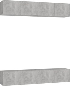 vidaXL Dulapuri TV, 4 buc., gri beton, 80x30x30 cm, lemn prelucrat