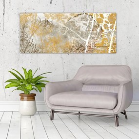 Tablou - Vintage perete cu flori (120x50 cm)