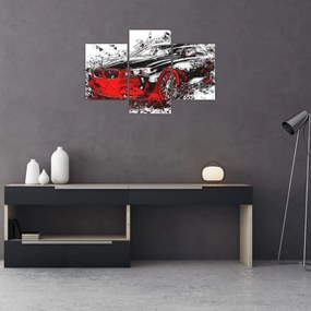Tablou - Mașina pictată în acțiune (90x60 cm)