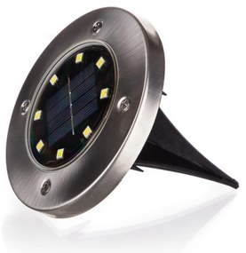 Happy Green Lampă LED încastrabilă solarăargintie, 12 cm