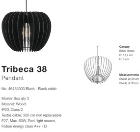 Lustra, Pendul lemn design nordic Tribeca 38 46433003 NL