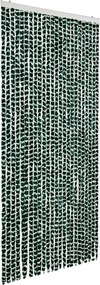 vidaXL Perdea pentru insecte, verde și alb, 100 x 220 cm, chenille