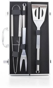 Set de 3 unelte pentru grătar G21, servietă de aluminiu