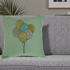 Perna Decorativa Baloane Petrecere, 40x40 cm, Verde, Husa Detasabila, Perna Inclusa, BEKZ®
