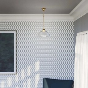 Lustra stil neoclasic din alama si abajur ceramic Elide