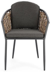 Scaun de grădină gri din metal Maribela – Bizzotto