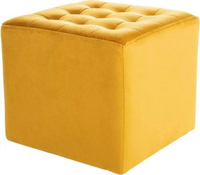 Taburet LORI, stofa catifelata galben - Bluvel 68, 39x39x34 cm
