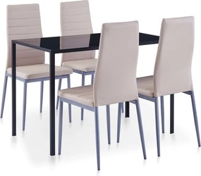 vidaXL Set mobilier de bucătărie, 5 piese, cappuccino