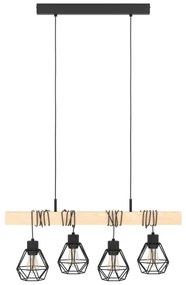 Eglo 44075 - Lustră suspendată pe cablu TOWNSHEND 4xE27/60W/230V