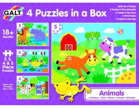 Set 4 puzzle-uri, Animalute, 2, 3, 4, 5 piese