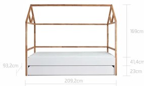 Pat copii casuta Lotta alb 90x200 cm