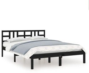 3105404 vidaXL Cadru de pat, negru, 120x200 cm, lemn masiv