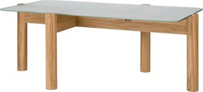Măsuță de cafea în culoare naturală cu blat din sticlă 55x105 cm Kob – noo.ma
