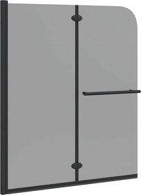 vidaXL Încărcare duș Manual Negru 95 x 140 cm Sticlă ESG și aluminiu