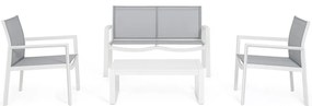 Set mobilier de grădină alb din aluminiu pentru 4 persoane Kallen – Bizzotto