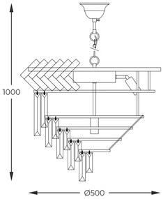 Lustră pe lanț Zuma Line 23910/9 LYON 9xE14/40W/230V auriu