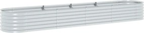 vidaXL Strat înălțat de grădină argintiu 400x80x44 cm oțel galvanizat