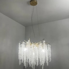 Lustră de cristal pe cablu 9xG9/40W/230V auriu