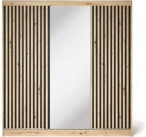 Șifonier cu uși glisante si oglinda, 180x60x204 cm, Emerio III, Eltap