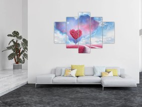 Tablou - Copac de inimă roz (150x105 cm)